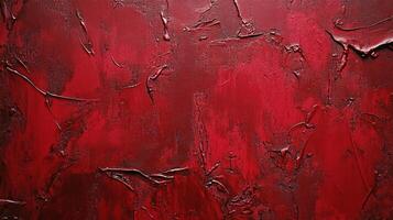 A vibrant, textured canvas awash in deep reds and blacks. The rich hues and intricate details create a visually captivating experience. photo