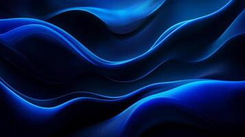 Mesmerizing waves of blue cascade and flow in a hypnotizing dance of light and shadow, capturing the essence of depth and tranquility. photo