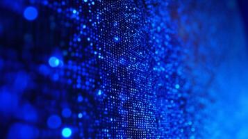 Abstract blue digital background representing computer data and information technology. Shows binary code with bokeh effect in the foreground. photo