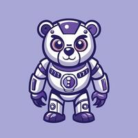 Futuristic Cyborg Bear Robot Illustration with Enhanced Power vector