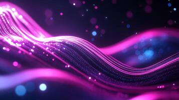 Abstract lines of pink and purple light cascade across the frame, creating a visually captivating and modern design element. photo