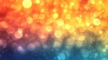 Colorful bokeh lights create a vibrant and festive atmosphere. The bokeh effect adds a soft and dreamy touch, suitable for celebrations. photo