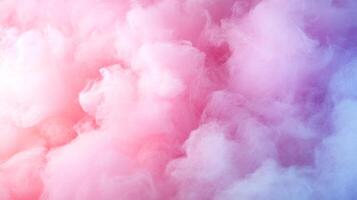 Soft, fluffy clouds of pink and purple blend seamlessly, creating an ethereal and dreamlike atmosphere. Pastel colors evoke calm, peace. photo