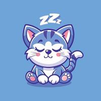 Sleepy Cat Mascot Character Cartoon Illustration vector