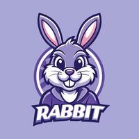 Playful Rabbit Mascot Character with Cartoonish Style and Logo Design vector
