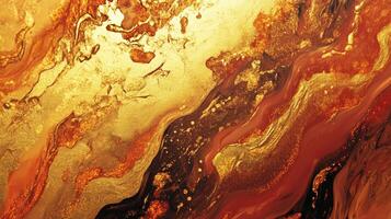 Abstract texture art with flowing golden and copper tones creating a dynamic and shimmering effect. Perfect for backgrounds. photo