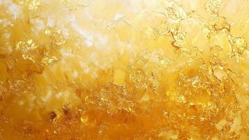 Abstract painting in shades of yellow and gold, with a textured surface. Ideal background, backdrop, or artistic design element. photo