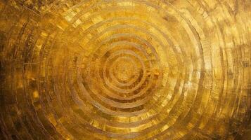 Golden concentric circles create an abstract background, giving the impression of opulence, grandeur, and warmth, perfect for adding richness. photo