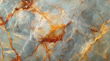 Abstract swirls of blue-gray marble with veins of warm orange, creating an elegant stone texture perfect for backgrounds and design elements. photo