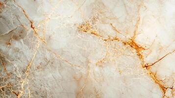 Luxurious surface featuring an array of light marble texture that exhibits delicate golden veins enhancing its inherent beauty and warmth. photo