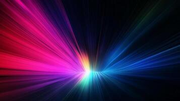 Abstract representation of light bursting forth in vibrant hues, creating a dynamic sense of energy and movement, bursting outward. photo