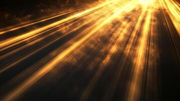 Abstract image of golden light rays streaming downward, creating a dramatic and ethereal atmosphere, evokes feelings of hope. photo