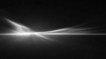 Abstract image with a bright, luminous horizontal ray, emitting subtle, directional light against a dark, textured backdrop. photo