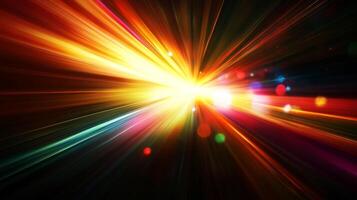 Exploding light bursts outward in a symphony of vibrant colors, like a supernova illuminating the cosmos with fiery energy. photo