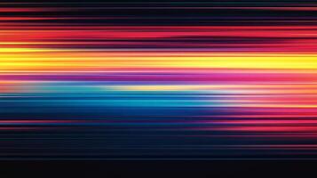 Abstract blend of vibrant horizontal light streaks with warm and cool tones creating a dynamic and energetic visual gradient effect. photo