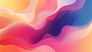 An abstract image full of energy, colors that blend harmoniously, and wavy shapes that suggest fluid movement and smooth transitions. photo