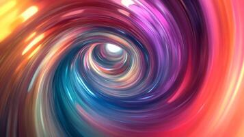 Abstract flowing stream of colorful swirls, light, and shadows that draw the viewer to the bright light at the end of the tunnel. photo