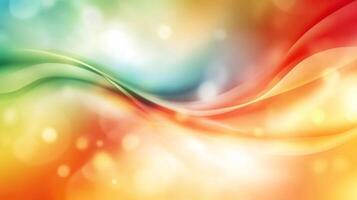 Abstract art with flowing waves of color, blending seamlessly from yellow to green to red, creating a smooth and calming visual experience. photo