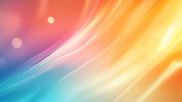 Abstract art with flowing bands of color blending shades of blue, pink, and orange with subtle white highlights and soft bokeh circles. photo