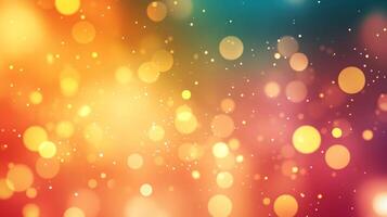 Warm-toned bokeh effect featuring soft, blurred circles of light against a gradient backdrop. Sparkling lights add a magical atmosphere. photo