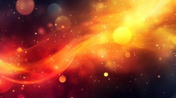 Fiery abstract background with bright glowing orbs and swirling energy, creating a dynamic cosmic display. Perfect for wallpaper. photo