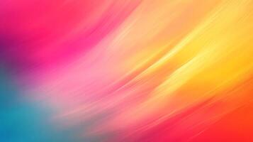 Abstract gradient background with vibrant colors blending seamlessly, creating a visually captivating and dynamic display of pink, yellow, and blue. photo