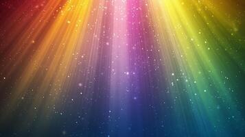A vibrant spectacle of rainbow colors converging in a burst of light, creating an ethereal and magical atmosphere with sparkling effects. photo