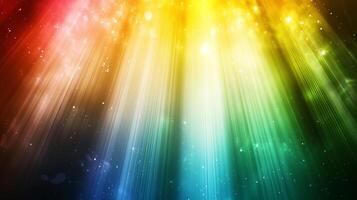 An image of a beautiful display of light rays and color, ranging from red to yellow to green to blue, evokes a sense of awe and wonder. photo