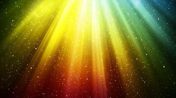Rays of colorful light descend through a dark, starry background, creating a vibrant and celestial spectacle. A captivating display. photo