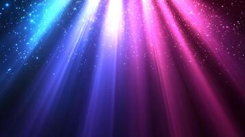 Colorful light rays descend through an ethereal haze, creating a magical and mesmerizing visual experience filled with light and wonder. photo