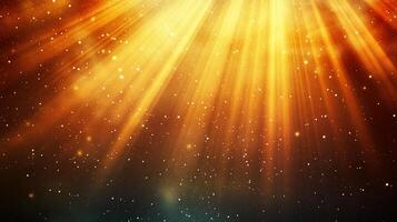 Golden rays of light cascade down, illuminating a field of cosmic dust. A warm and ethereal glow emanates from the heavens. photo