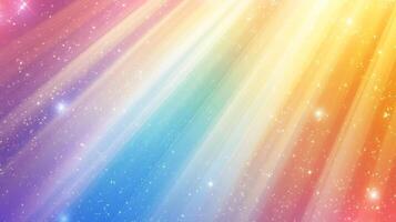 A vibrant abstract background with pastel rainbow colors and sparkling glitters creating a magical, dreamy, and fantastical ambiance. photo