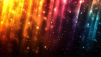 Vibrant colorful blurred background with abstract light streaks and shimmering sparkles adding magic and depth to a stunning visual display. photo