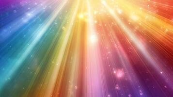 Radiant spectrum of light beams cascades across the image, creating a mesmerizing display of vibrant colors and ethereal sparkles. photo