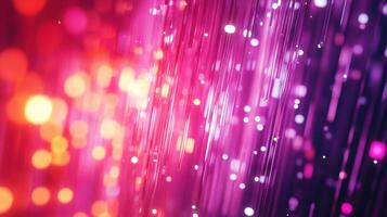 Abstract sparkling lines cascade down the vibrant pink and purple gradients, creating a dynamic and mesmerizing visual experience. photo