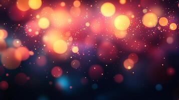 Abstract bokeh lights creating a festive and warm ambiance, perfect for holiday themes or background decorations. Elegant visual texture. photo