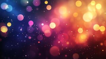 A vibrant display of light and color in a festive bokeh pattern, creating a dreamy, eye-catching backdrop for any visual project. photo