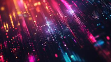 Abstract digital network data flow, streams of light and vibrant colours creates a complex and futuristic atmosphere. Modern technology. photo