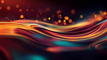 Abstract waves of radiant light and color flow in harmonious motion, creating a dynamic and captivating visual experience. photo