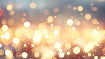 Abstract background with glowing golden lights and bokeh effect, creating a magical, festive atmosphere. Ideal for holiday themes. photo