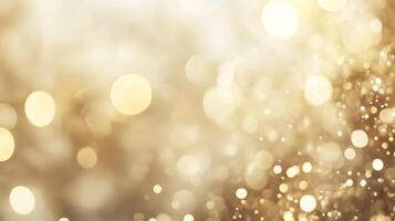 Elegant golden bokeh background with shimmering light effects, perfect for celebrations, weddings, or adding a touch of luxury to designs. photo