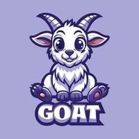 Adorable Goat Mascot Character Sitting in a Car Logo Design vector