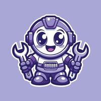 Adorable Robot Mascot Character with Charming Personality and Cartoony Features vector