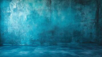 Moody studio background featuring layered textured backdrop with gradient wash of teal and blue hues, artistic and atmospheric scene photo