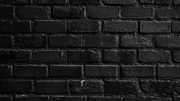 Monochromatic brick wall showcasing a repeating pattern, texture, and stark color contrast. Dark design elements provide a solid backdrop. photo