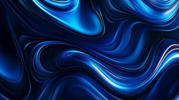 Mesmerizing abstract with flowing lines, a symphony of cobalt and turquoise intertwining in a harmonious dance of color and form. photo