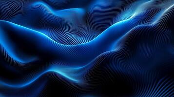 Abstract blue wave pattern with flowing lines creating a dynamic and serene visual, great for backgrounds and digital designs. photo