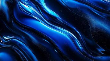 Abstract blue background with liquid waves and metallic shine, creating a sense of depth and motion in the sleek, modern design. photo