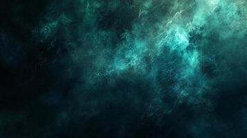 Ethereal turquoise nebula with dark, swirling depths. Mysterious, captivating and atmospheric with a hint of luminescence. photo