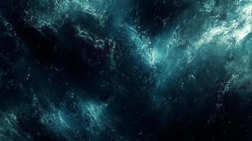 An ethereal, deep blue cosmic scene, with swirling nebulous clouds and faint stars, creating an otherworldly atmosphere of vastness. photo